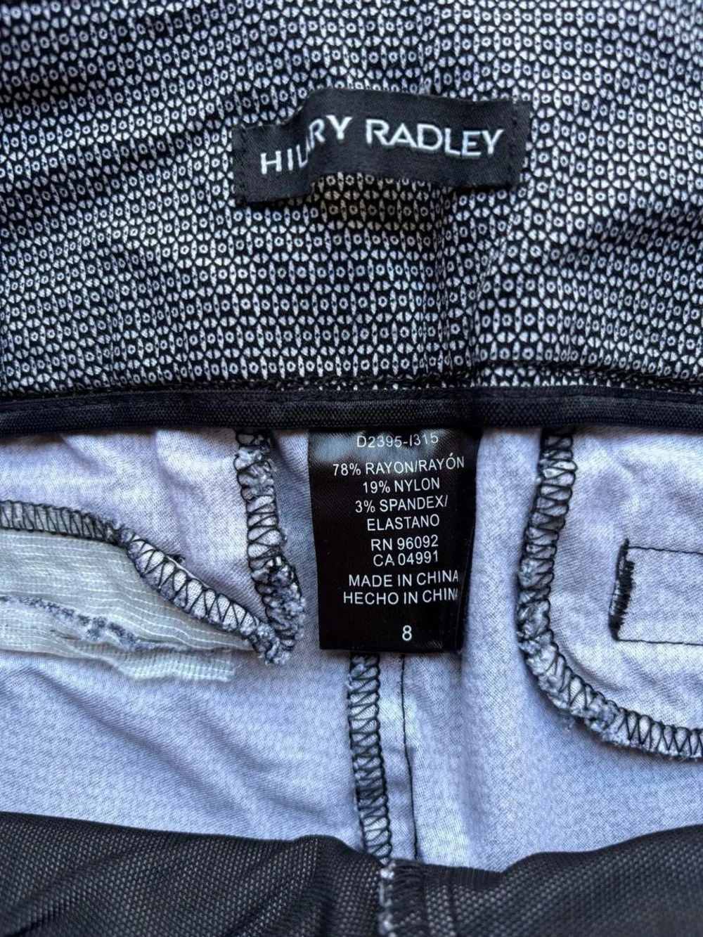 ✨Hilary Radley gray capri pants with small white polka dots, size 8.✨
